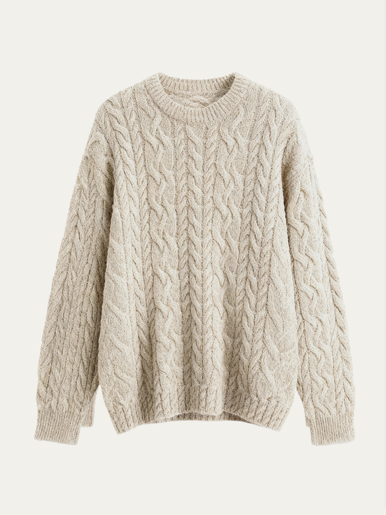 Crewneck Cable Knit in Cashmere