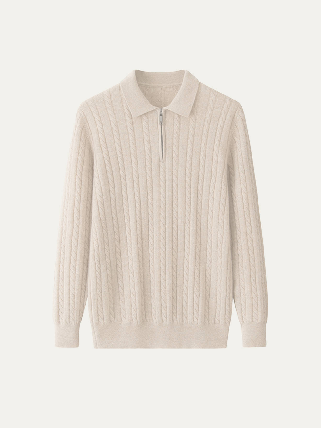 Cable-Knit Cashmere Zip Sweater