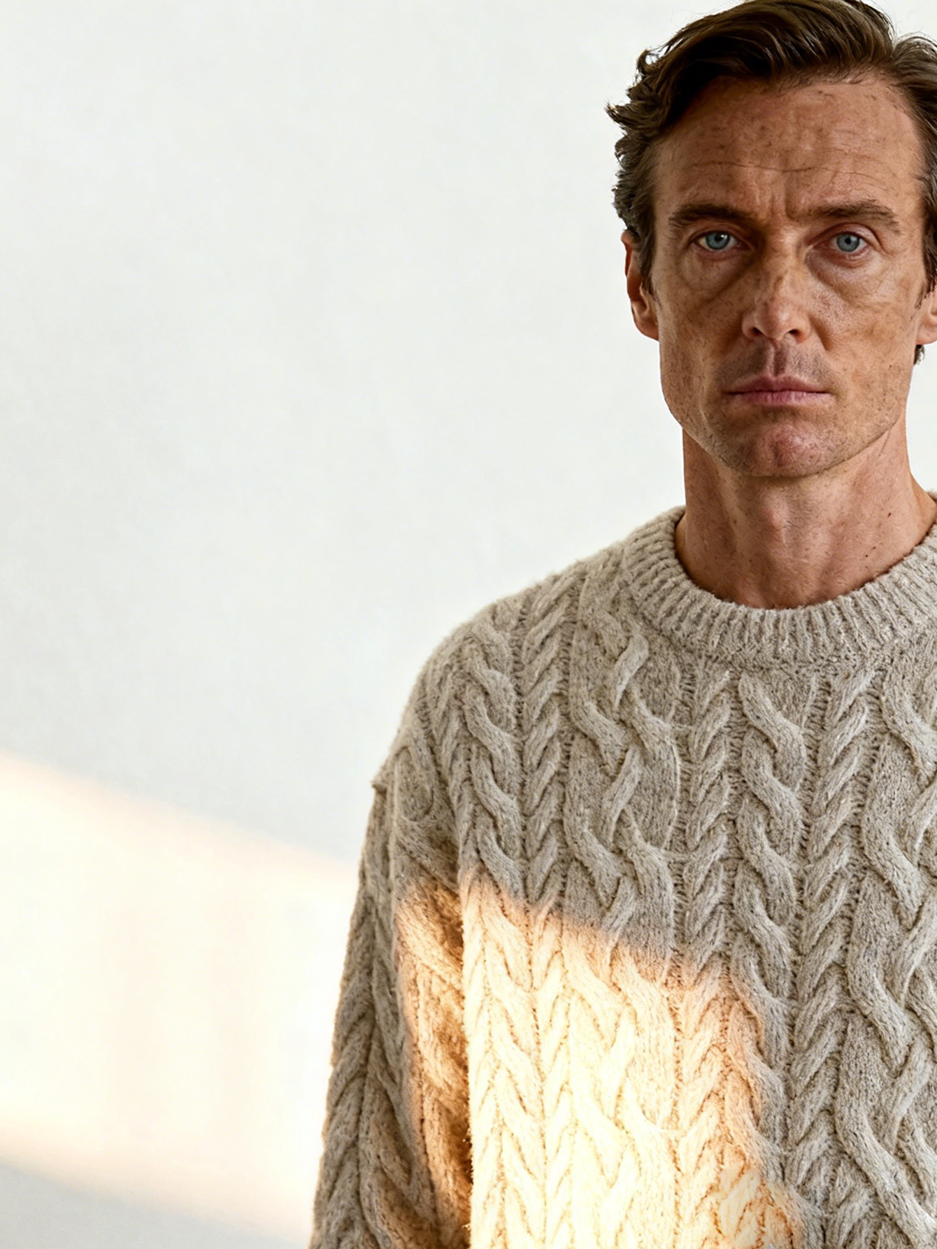 Crewneck Cable Knit in Cashmere