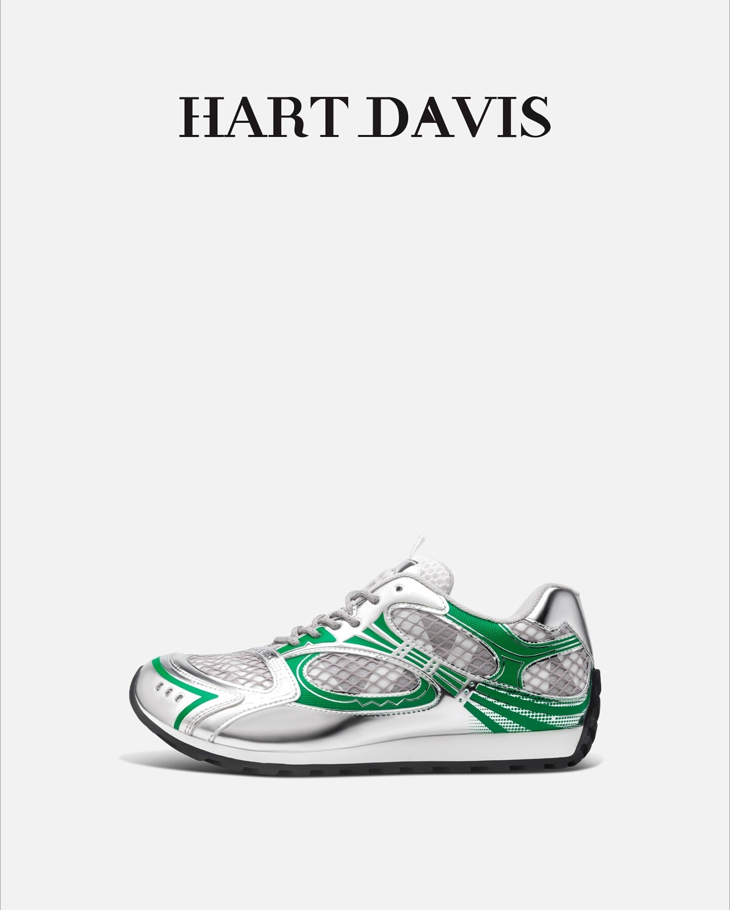 HART DAVIS  Silver Green Athleisure Shoes for Men and Women