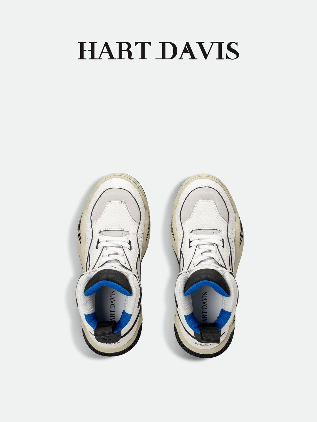 HART DAVIS - Retro Leather Platform Top Basketball Shoes Casual Sneakers