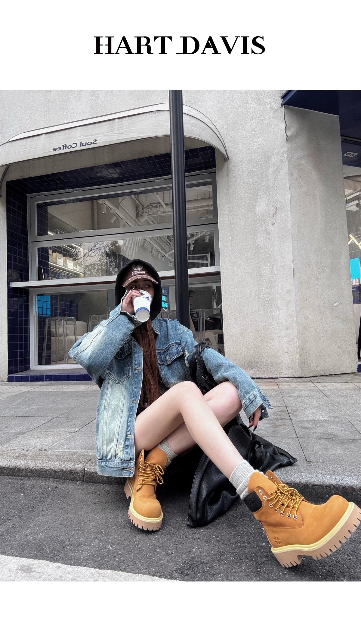 HART DAVIS 经典大黄靴厚底增高马丁靴