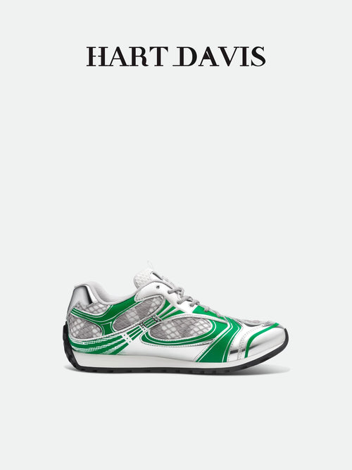 HART DAVIS  Silver Green Athleisure Shoes for Men and Women