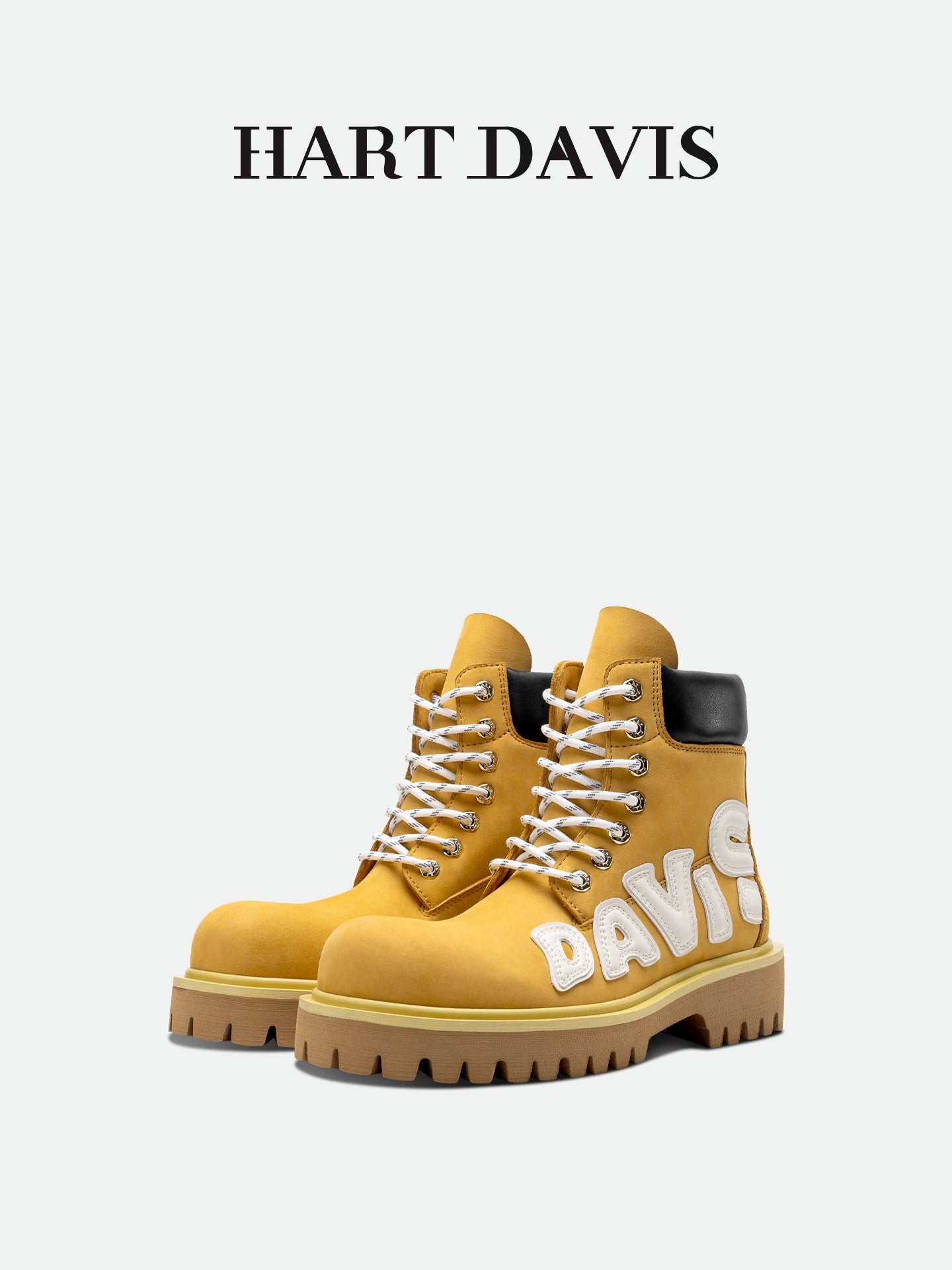 HART DAVIS cowhide Martin short boots autumn and winter thick-soled tooling rhubarb boots men and women the same