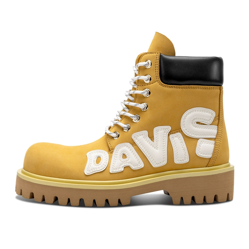 HART DAVIS cowhide Martin short boots autumn and winter thick-soled tooling rhubarb boots men and women the same