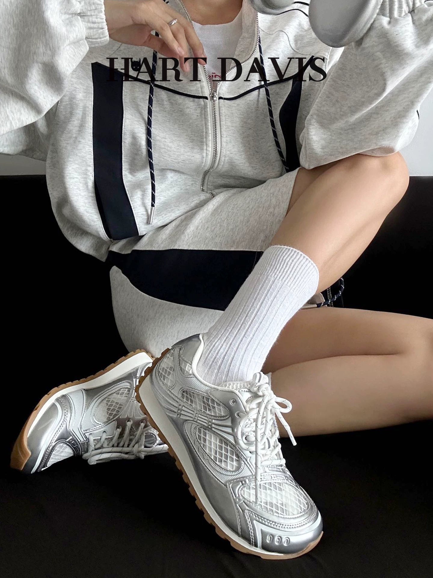 HART DAVIS - Winged RS-Silver Couple Trend Casual Sneakers