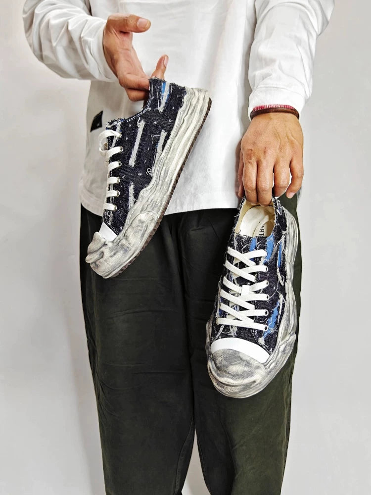 HART DAVIS niche denim canvas shoes beggar dissolving board shoes