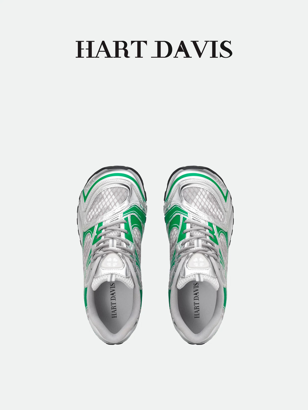 HART DAVIS  Silver Green Athleisure Shoes for Men and Women